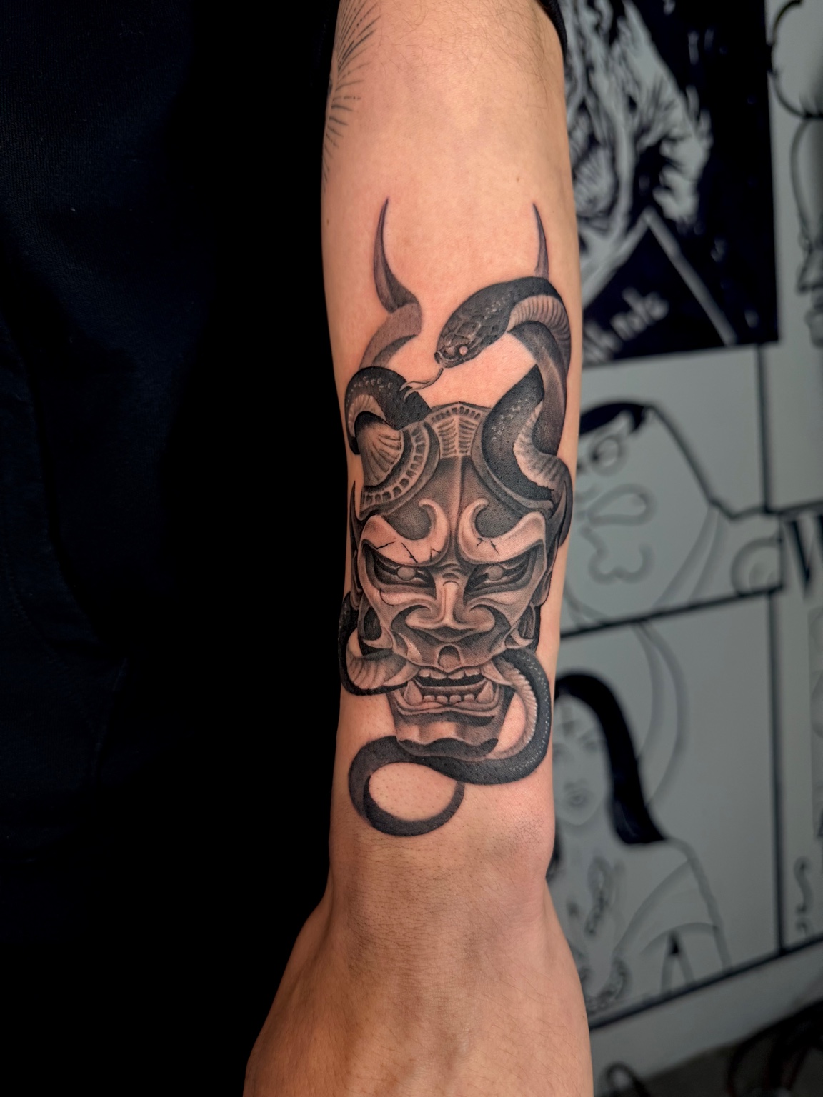 Oni mask with snake tattoo – half day session